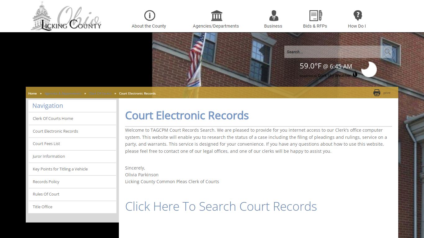 Licking County - Court Electronic Records